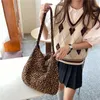 Liten Leopard Mönster Menger Bag for Women Large Capacity Ladies Shoulder Shop Påsar Vintage Design Casual Tote Handväskor O3C9#