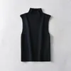 Débardeurs pour femmes Femmes Mode Ajusté Basique Côtelé Tricot Débardeurs Vintage Col Haut Sans Manches Femme Camis Chic Gilet Top Mujer