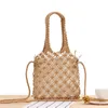 Kvällspåsar 2024 Summer Women's Bag Hollow Mesh Straw Casual Shoulder Light Travel Beach