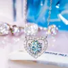 Nuova collana di moda da donna Moissanite cuore cuore ciondolo con diamanti lusso di alta qualità catena con diamanti clavicola set di gioielli a catena