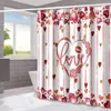 Rideaux de douche doublure de rideau saint valentin amour coeur imprimé résistant à l'eau lavable en Machine taille Standard pour salle de bain