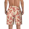 Herren-Shorts für Herren, Board Red Lobsters, Y2K-Retro-Badehose, Küstenkoralle, schnell trocknend, Sport, große Größe, kurze Hose