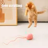 Interactive Cat Toys USB Electric Intelligent Rolling Ball Toy Cats Pet Silicone Automatic Rotate Mouse Tail Kitten Teaser Stick 240326