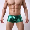 Men's Shorts Mens Swimwear With Push-Up Multicolor Trunks Boxer Sexy Men Breathable Swim Suit Speed Shiny Leather Boxers For Male 2024