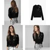 Suéteres femininos Zadig Voltaire 23ss Mulheres Designer Sweater Moda Novo Amor Perfuração Lã Preta Malha 100% Cashmere Plover Jumper Otfib