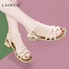 Dress Shoes Block Heels Women Sandal Novelties Wedge Orthopedic Womens Sandals For 2024 Medium Heel Beige Elegant Chunky Roman