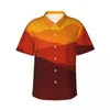 Chemises décontractées pour hommes Sunset Spotted Print Chemise de vacances Illustration abstraite Hawaii Hommes Blouses élégantes à manches courtes Design respirant Top