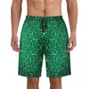 Pantaloncini da uomo da uomo Board Green Sparkle Glitter Classic Beach Trunks Glimmer Print Pantaloni corti da surf traspiranti