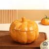 Butelki do przechowywania dynia ceramiczna słoik halloween dekoracja kreatywna Nieregularna świeca kubka z pokrywką do pieczenia miski