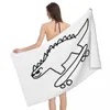 Towel Dino Skateboarding 80x130cm Bath Water-absorbent For Travelling Souvenir Gift