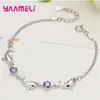 Link Bracelets 925 Sterling Silver Luxury Friendship Designer Bracelet For Women Girls CZ Cubic Zirconia Fashion Jewelry Wholesale