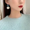 Dangle Earrings Pom Ball Drop for Women 2024 Sweet Winter Blue Fashion Modelry Flower