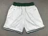 Mens''Boston'''Authentic Shortsバスケットボールレトロメッシュ刺繍されたカジュアルアスレチックジムチームショーツホワイト