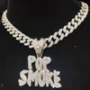 Hanger Kettingen Mannen Vrouwen Hip Hop Pop Rook Rapper Ketting met 13mm Crystal Cubaanse Ketting Hiphop Iced Out mode-sieraden 230613