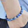 Strand MHS.SUN Pulsera de cuentas de piedra de sodalita azul natural curativa hecha a mano para mujeres joyería diaria elástica Yoga salud para hombres regalo del alma