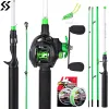 Combo Sougayilang Fishing Rod ve Reel Combo 1.98m Döküm Çubuğu ve 7.2: 1 Dişli Oranı Max Drag Gücü 10kg Döküm Makarası Seti Balıkçılık Pesca