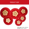 Decorative Figurines 12pcs Hanging Paper Pendants Flower Fans Decoration Party Layout Props For Year