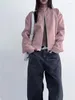 Women's Jackets Vintage Stand Collar Zipper Coat Women Y2k E-Girl Slim Fit Locomotive Leather Spring Long Sleeve Tops Mujer