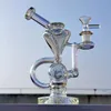 2024 Multifärg tonad regnbåge 8 tum glas bongs vattenrör bong tobak rökrör 14mm skål dab rigg återvinningsbubbler rör