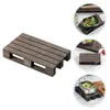 Decorative Figurines Wood Tray Carbonized Pallet Wooden Place Mats For Desk Essentials Home Food Serving Trivets Dishes