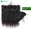 Fechamentos Virgo 13x6 HD Lace Frontal Apenas reta transparente Cabelo frontal Humano Pré penteado de renda invisível apenas costura