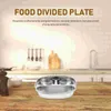 Bowls Compartment Plate Lunch Divided Serving Tray Dish Stainless Steel Kitchen Tableware Eating Dinner Camping Cutlery