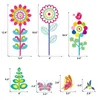 Autocollants de fenêtre fleur papillon plante maison salon enfants maternelle verre décoration PVC statique