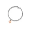 TFF – Bracelet en argent Sterling s925 plaqué, marque originale, perle ronde de 4mm, cœur, Tihome Love, sensation Premium