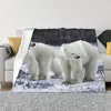 Cobertores Urso Polar Animal Bonito Cobertor Quente Aconchegante All-Season Comfort School Luxury Bedding Room Decor