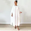 Casual Dresses 2024 INS Chiffon Sexy Young Lazy High-end Solid Simple Round Neck Full Sleeve Sweet Women Nature Long Loose Dress