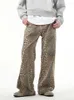 Jeans femininos circyy y2k baggy mulheres cintura alta calças jeans americano retro streetwear leopardo impressão calças vintage reta