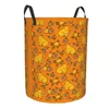 オレンジ色の洗濯袋Capybara葉の葉の保管バスケットの頑丈で耐久性のあるキッチンのおもちゃに最適