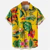 Chemises décontractées pour hommes Cocotier Hawaii Resort Chemise Vacances Plage Paysage floral Bouton à manches courtes imprimé