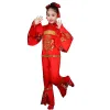 Kinderen Yangko Danskleding Chinese Nationale Dansvoorstelling Kostuum Elegante Fan Dans Pak Klassieke Taille Drum Doek y7XC #