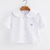 Linda sakura bordado japonês estudante menina escola jk uniforme do ensino médio uniforme lg manga curta marinheiro terno camisa 16XZ #