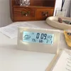 Bordsklockor digital väckarklocka skrivbord klocka för barn sovrum hem dekor temperatur snooze funktion transparent skärm