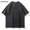 Мужская уличная футболка в стиле хип-хоп, футболка с рисунком «Железная голова человека», черная хлопковая свободная футболка Harajuku, футболки больших размеров 240329
