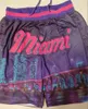 Pantaloncini da uomo''Miami''Heat''Authentic Pantaloncini da squadra di palestra casual ricamati in rete retrò da basket 17