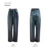 Kvinnors jeans original y2k koreanska mode kvinnor breda ben denim byxor hög midja kvinna gata coola långa pantaloner