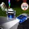 Nuovo Plasma Pulse Dual Arc USB di ricarica in metallo antivento impermeabile accendino da campo esterno barbecue strumento per sigari regali di fascia alta da uomo