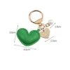 مفاتيح مفاتيح Lanyards Fashion Heart Leaer-keychain Metal Gold-Color Tag Pearl Key Ring Bag Excalsories for Women Holder Jowldr Dhjbo