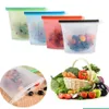 Food Savers Storage Containers Reusable Sile Fresh Bag Wraps Fridge Refrigerator Tool Kitchen Colored Zip Bags 4 Colors Fmt2132 Drop D Otz1O