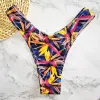 Novas folhas impressas modelas de banho femininas Briefas v Shape Bikini Bottom Brazilian Tardar de maiô Classic Cut Bothots Biquini Swim Short Short