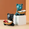 Decorative Figurines Modern Bear Sculpture Resin Art Storage Box Room Decor Jewelry Dish Home Accessories Statues For Decoration Office Desk