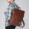 three Box Fi Men Backpack Vintage Male Backpack For Teenager School Bag Men Leather Busin Travel Bag Laptop Shop Bag v88v#