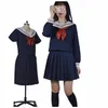 JK Uniforme FILLE Étudiant d'été style collégial classe de base uniforme costume de marin à manches courtes à manches longues mauvaise fille COSPLAY COSTUMES F1qb #