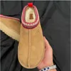 Классические мини-тапочки Австралии Tazz Тапочки Tasman Ботинки на платформе Нечеткие мулы Зимние меховые сапоги для женщин Теплые зимние пинетки с толстой подошвой Каштановый черный Размер 35-44