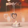 Świece Delikatne obracające się uchwyt kreatywny świecznik Mały prezent metalowy Tealight na Boże Narodzenie