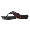 Jumpmore Summer Flip Flops Men Shoes Fashion Pu Leather Flat Flat Shoes Shoes Size 40-50 240327