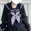 Traje de colegiala japonesa Traje de marinero coreano Uniformes Jk Uniforme de escuela secundaria universitaria para niña estudiante Falda plisada Seifuku 88Gs #